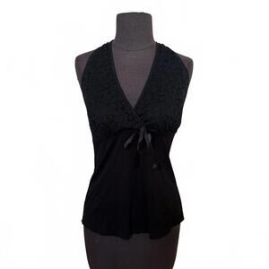 Y2K Dess USA Halter Tank Top Lace Babydoll Grunge Whimsigoth Women's Size Medium